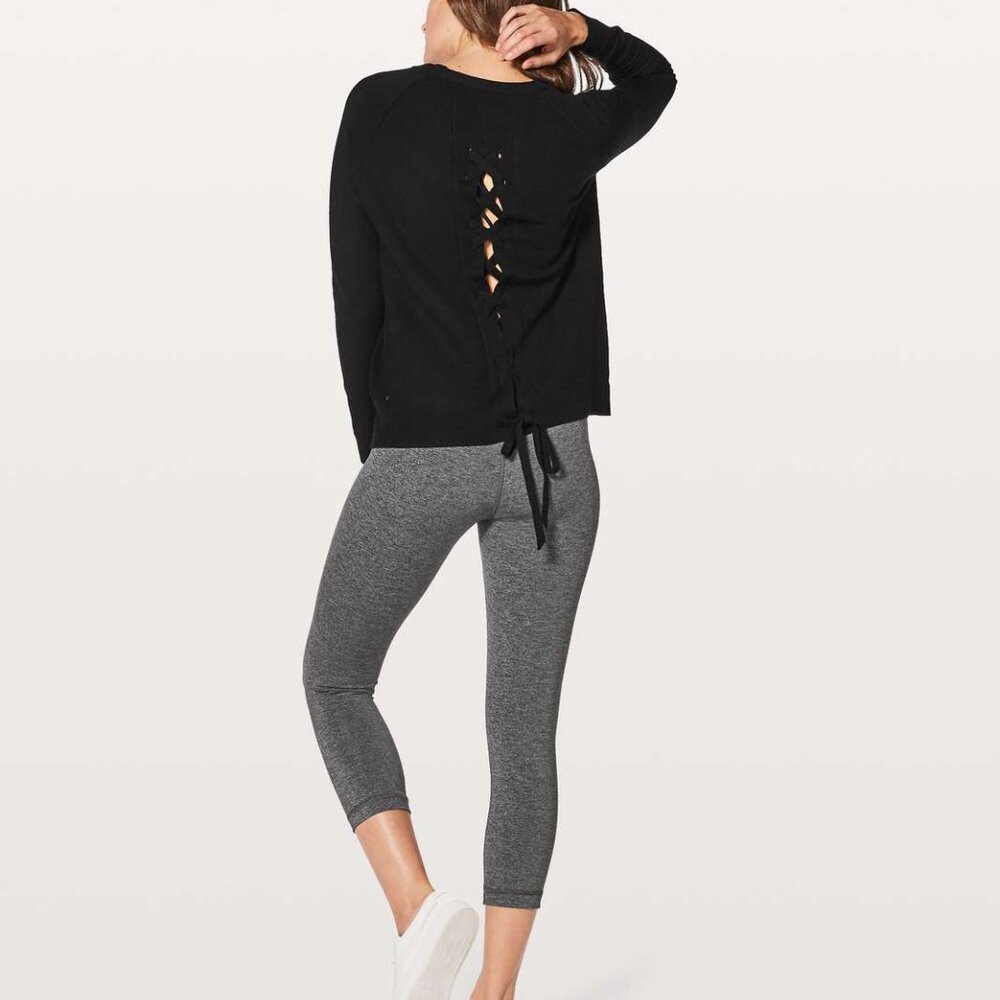 Lululemon Tied To You Sweater, Black, Size 6